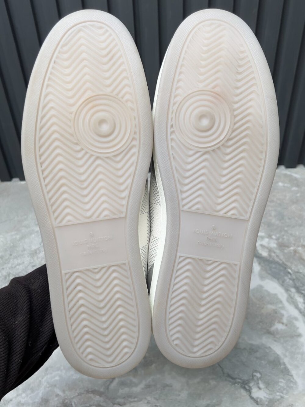 Louis Vuitton Rivoli Damier Sneakers Gray Leather 10 LV 11 US 44 EUR - Picture 10 of 13